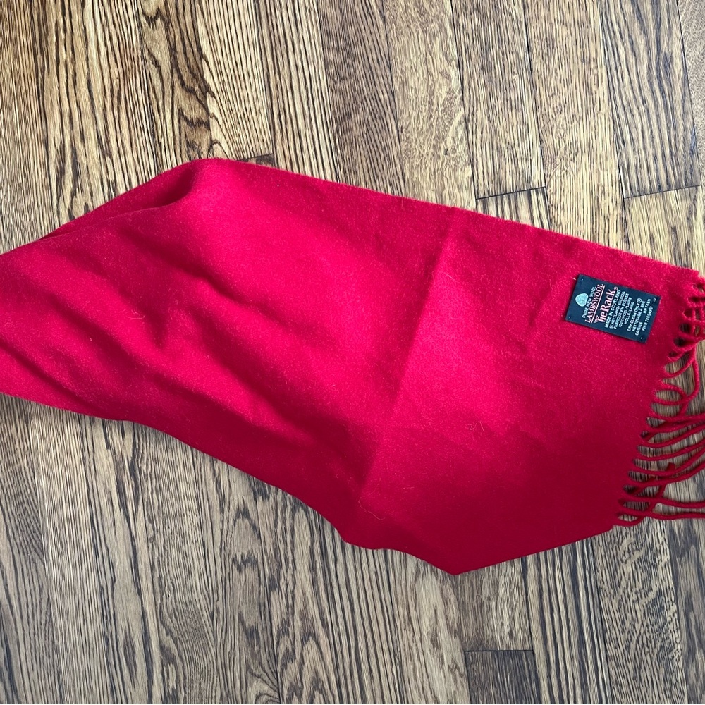 Red Wool Scarf Made in Scotland